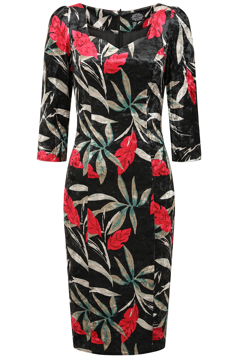 Ada Velvet Floral Wiggle Dress
